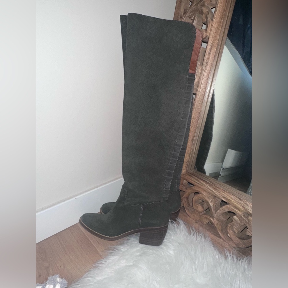Lucky Brand Dark Green Over the Knee Boots